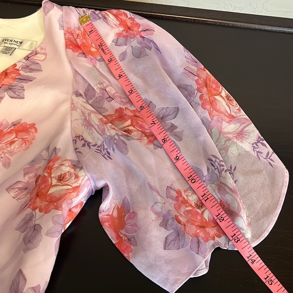 Ever New Melbourne lavender floral mini dress tiered, tulip sleeve size 8 US - Picture 12 of 15